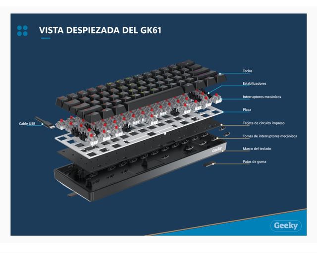 Teclado español multicolor mecánico gaming