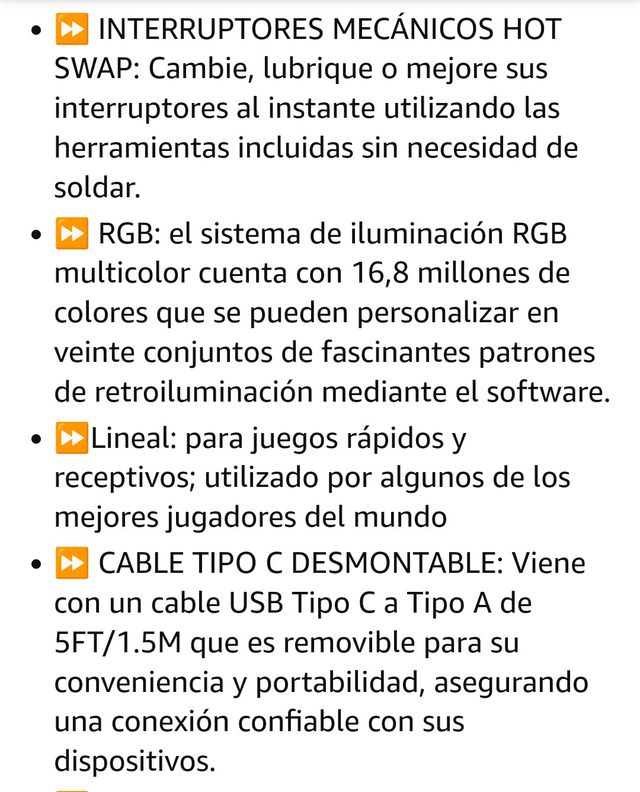 Teclado español multicolor mecánico gaming