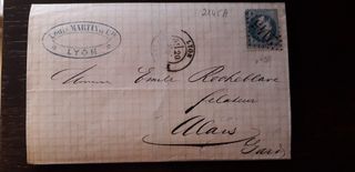 Lettera francese 1870 con francobollo 20 c