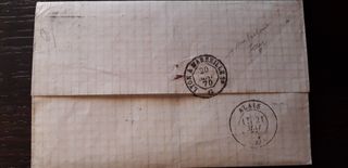 Lettera francese 1870 con francobollo 20 c