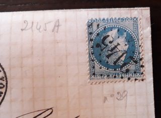 Lettera francese 1870 con francobollo 20 c