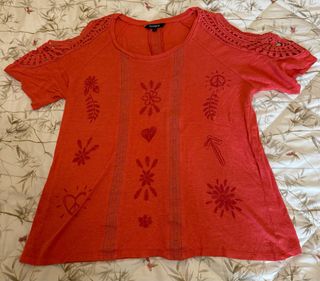 Camiseta Desigual naranja manga corta