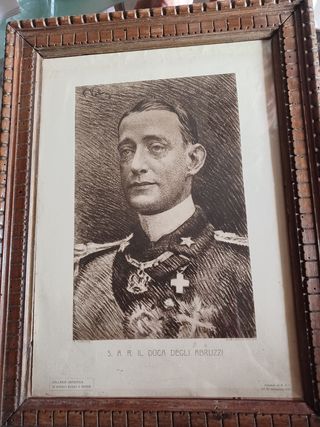 Incisione autentica 1915 Duca degli Abruzzi