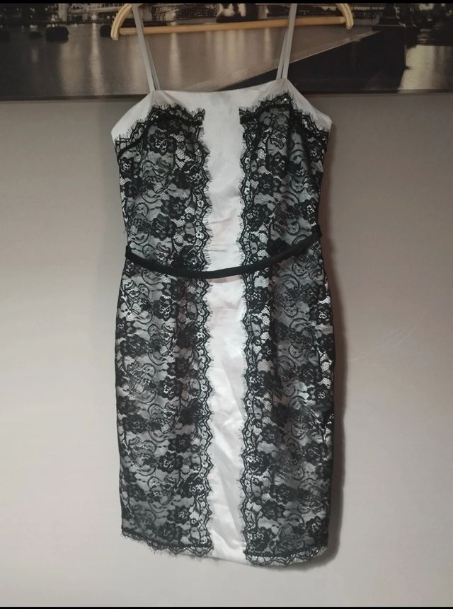 vestido de seda y encaje talla M