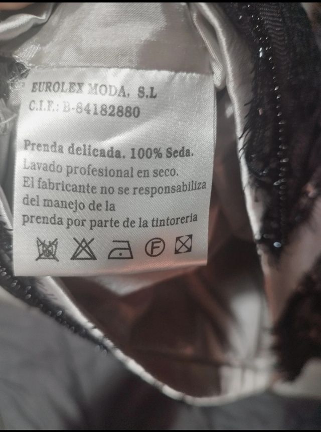 vestido de seda y encaje talla M