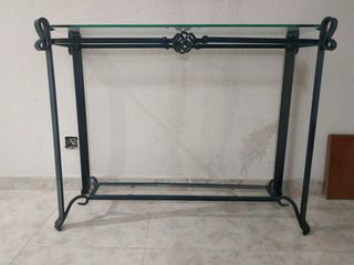 Paragüero y mesa cristal negociables