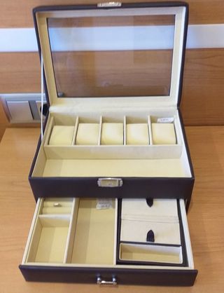 Estuche caja organizador relojes y joyas 