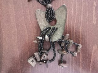 Collar y pendientes de coco y onix africano