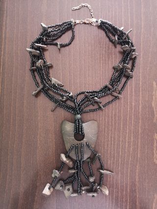 Collar y pendientes de coco y onix africano