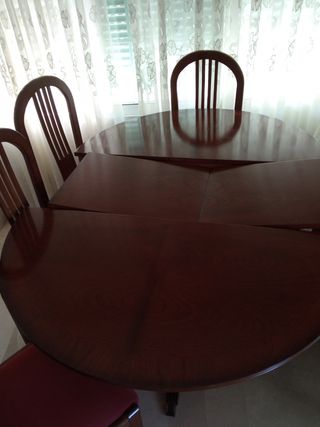 Mesa plegable de madera maciza +6 sillas negoiable