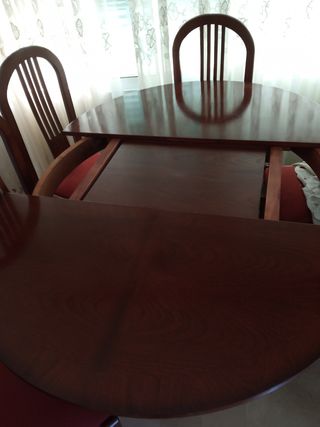 Mesa plegable de madera maciza +6 sillas negoiable