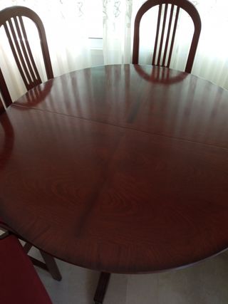 Mesa plegable de madera maciza +6 sillas negoiable