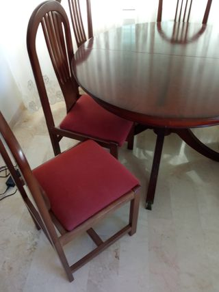 Mesa plegable de madera maciza +6 sillas negoiable