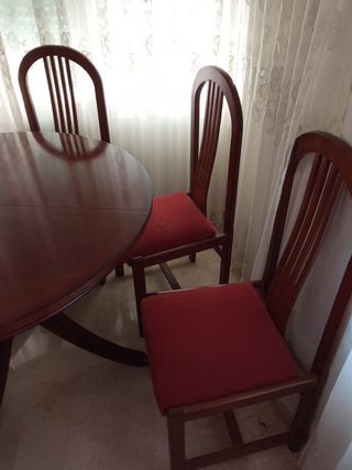 Mesa plegable de madera maciza +6 sillas negoiable