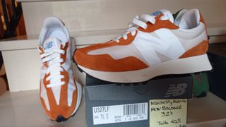 New Balance 327 T39,5 Verde botella y naranja teja