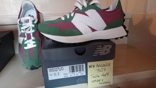 New Balance 327 T39,5 Verde botella y naranja teja