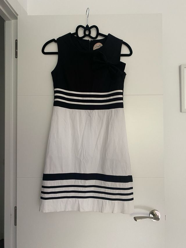 ALMATRICHI. vestido verano blanco y negro