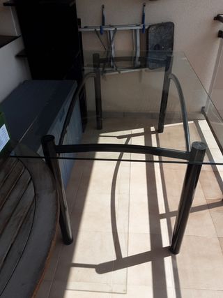 Mesa de comedor de cristal 90x160 cm