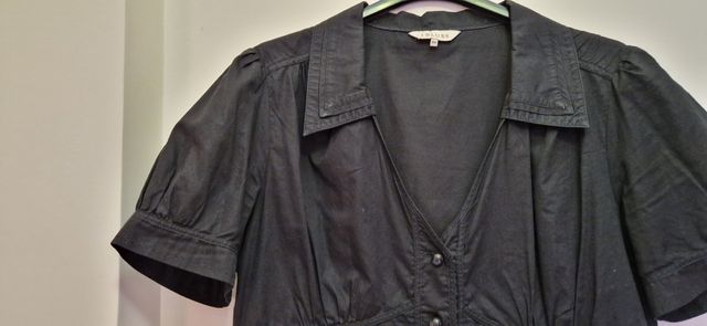 Camicia donna, cotone, maniche corte, tg 44, Blues