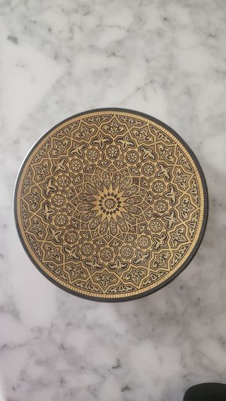 Plato Damasquinado toledano de oro 24 kilates 12cm