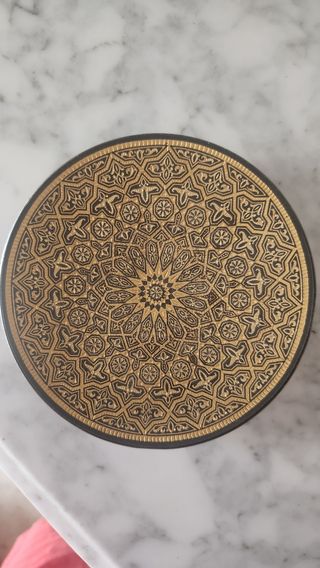 Plato Damasquinado toledano de oro 24 kilates 12cm