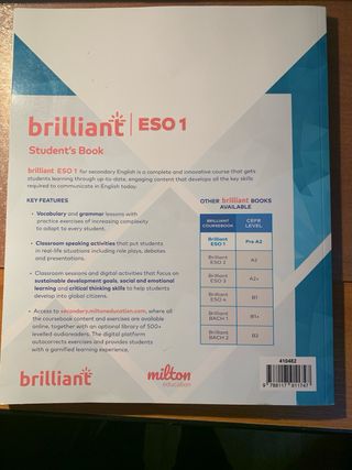 Libro de texto inglés Brilliant 1 ESO