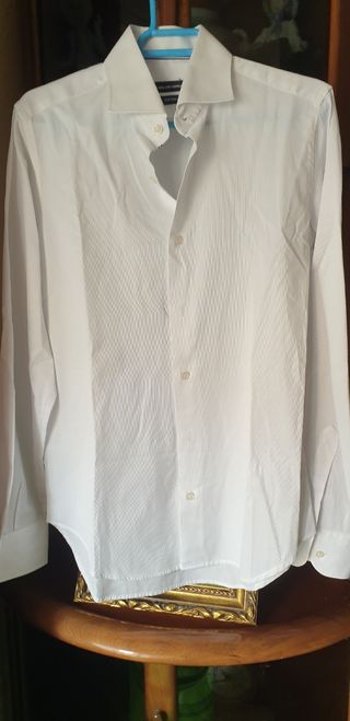 camisa blanca chico manga larga