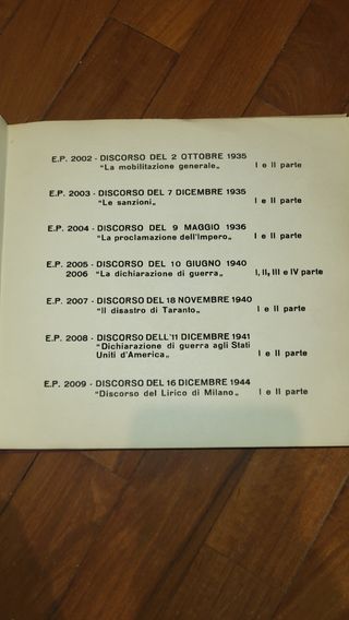 Vinili - Benito Mussolini, I Discorsi