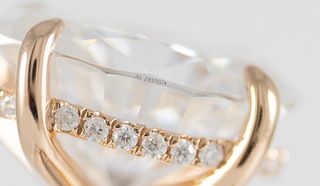Anillo de compromiso halo oculto oro rosa 14k