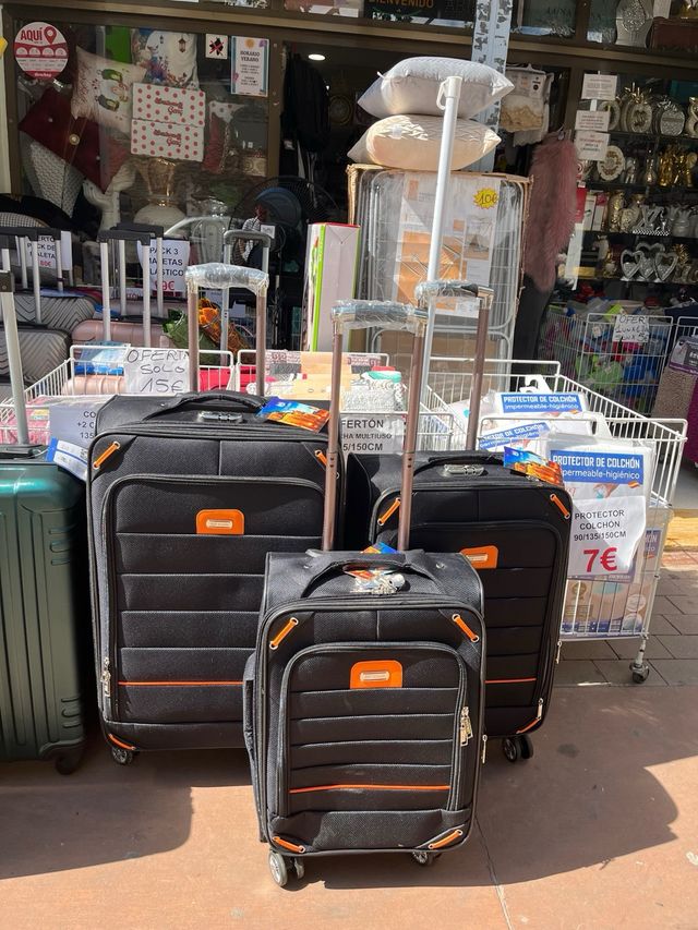 juego de 3 maletas tela