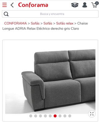 Sofá con sillones electricos y chaise longue