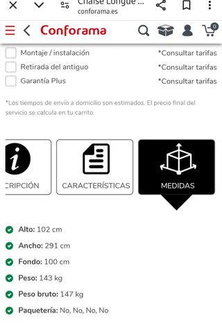 Sofá con sillones electricos y chaise longue