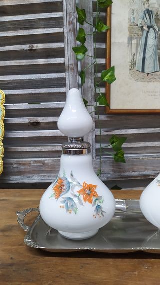 SOLO HOY Pareja frascos cristal opalina