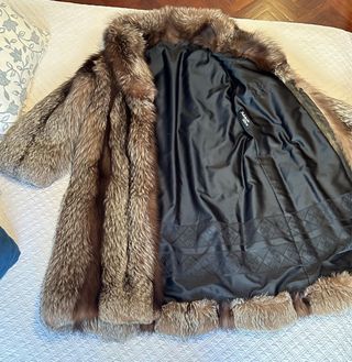 Abrigo de piel zorro plateado