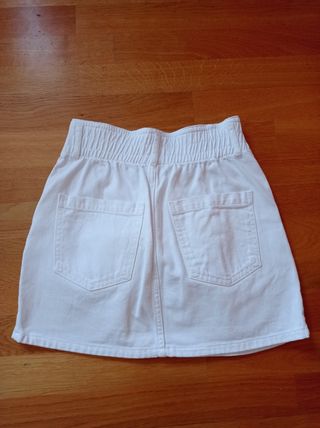 Falda tejido vaquero color blanco