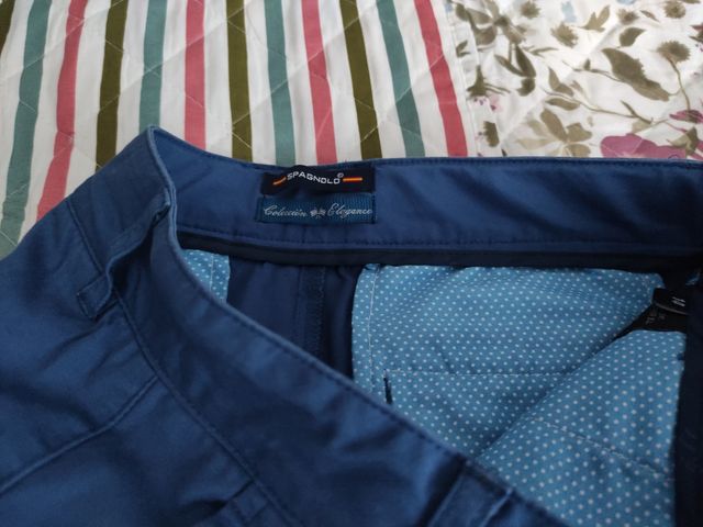 2 pantalones SPAGNOLO. T12 beige T14 azul.