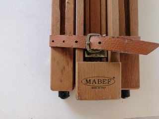 Lote de caballete de madera y cuadro