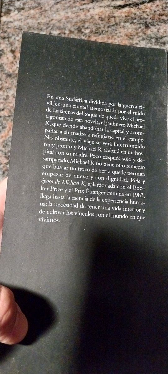 Libro Vida y Época de Michael K