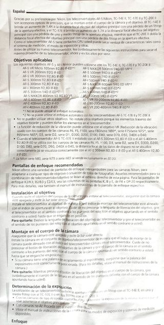 Teleconvertidor NIKON TC-17EII 1.7x