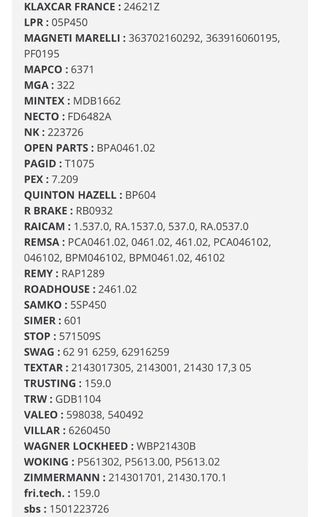 Pastilas de freno