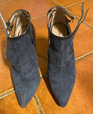 Zapato Gloria Ortiz ante y piel azul Talla 37