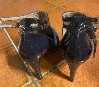 Zapato Gloria Ortiz ante y piel azul Talla 37