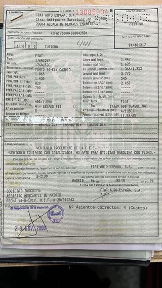 Fiat punto cabrio fiat 1994
