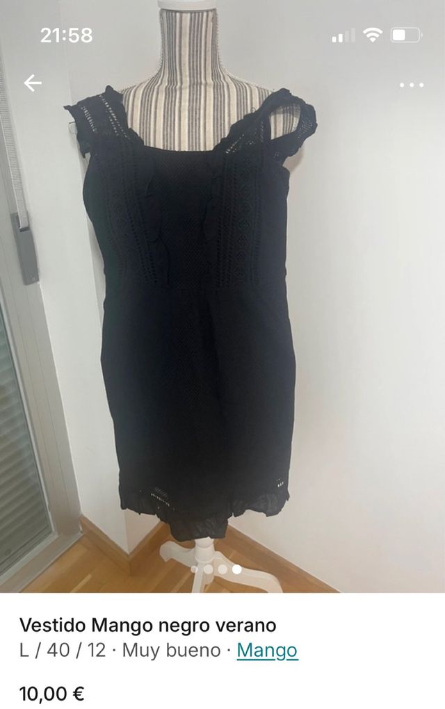 Vestido negro Mango