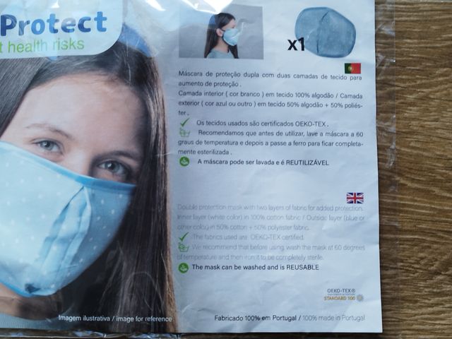 Máscara de pano lavável e reutilizável Wi-protect