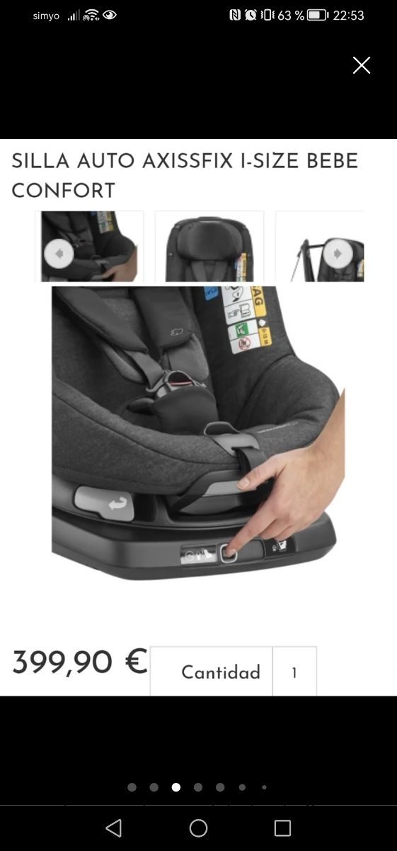 Asiento coche bebe confort AxissFit (NUEVO)