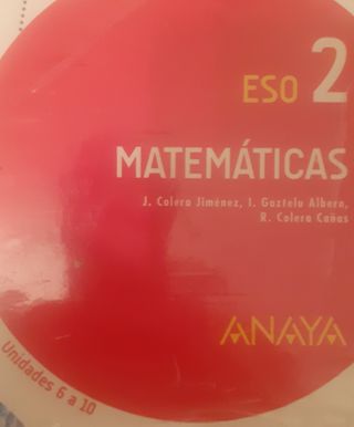 Libros 2° ESO. Matemáticas. Anaya.