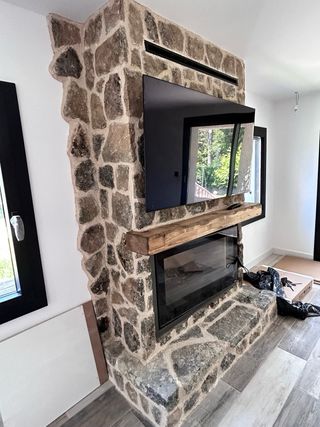 Enchapado de piedra musgo