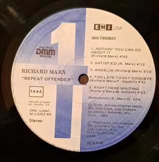 Disco de vinilo de Richard Marx