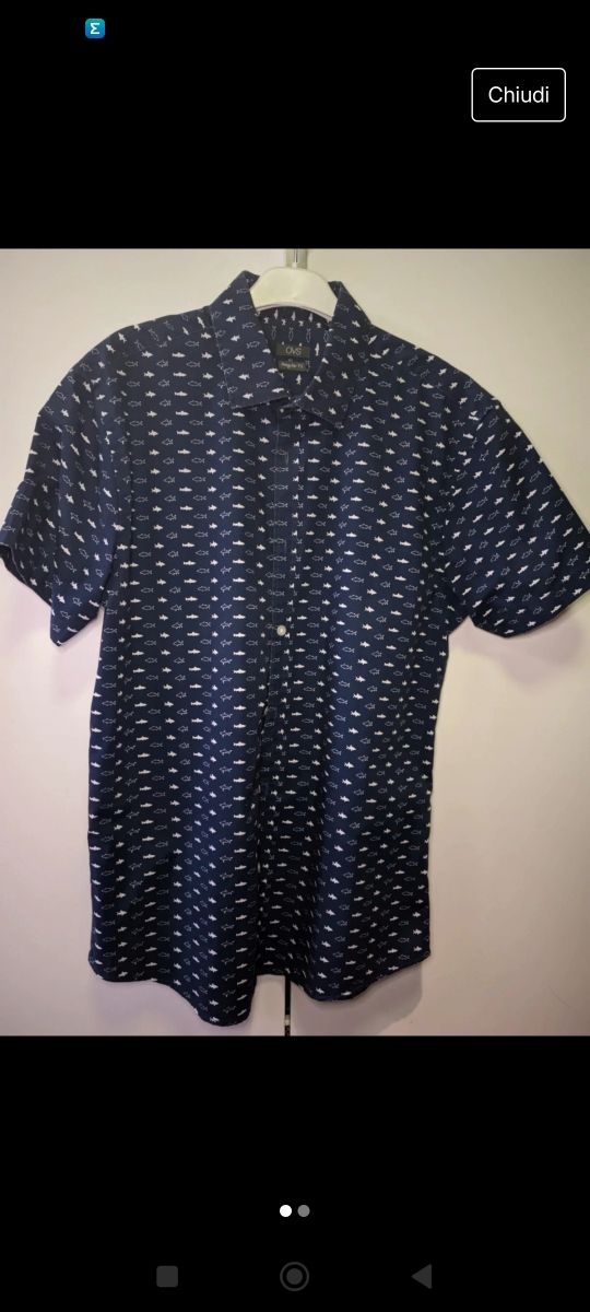 Camicia uomo OVS squali, mezze maniche, tg M